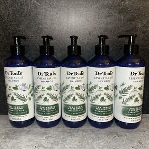 5 Lot Dr Teal's Tea Tree Peppermint Shampoo 16oz Sulfate Free Vegan